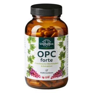 OPC forte - 800 mg d'extrait de pépins de raisin par dose journalière - 180 gélules  Unimedica