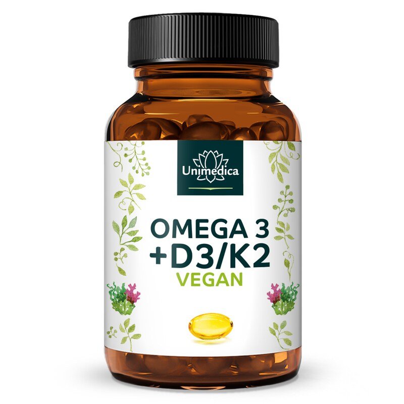 Oméga 3 + D3/K2, végan, 60 gélules
Oméga 3 + D3/K2, végan, 60 gélules