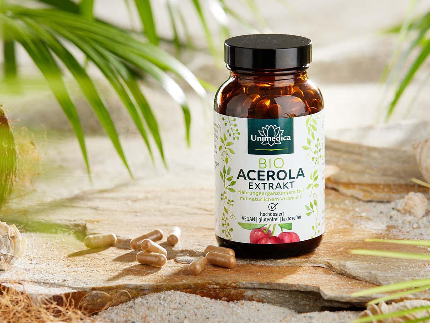 Extrait d'acérola bio - 180 gélules - 988 mg par dose journalière - Unimedica