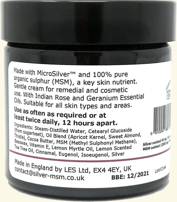 Silber-MSM Creme with Indian Rose and Geranium