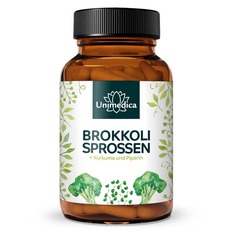 Brokkoli Sprossen Extrakt - 100 mg Sulforaphan pro Tagesdosis (2 Kapseln) - 120 Kapseln - von Unimedica