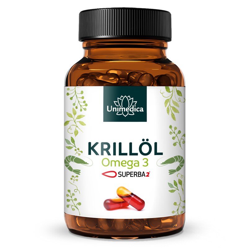 Huile de krill Superba 2™  riche en acides gras oméga-3 EPA + DHA  1 000 mg d'huile de krill par dose quotidienne (2 capsules) - 120 capsules de gel dur (Licaps®) - par Unimedica - offre exceptionnelle