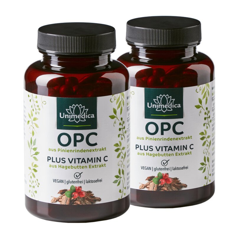 Lot de 2: Extrait d'écorce de pin OPC - 500 mg - 2 x 120 gélules - Unimedica