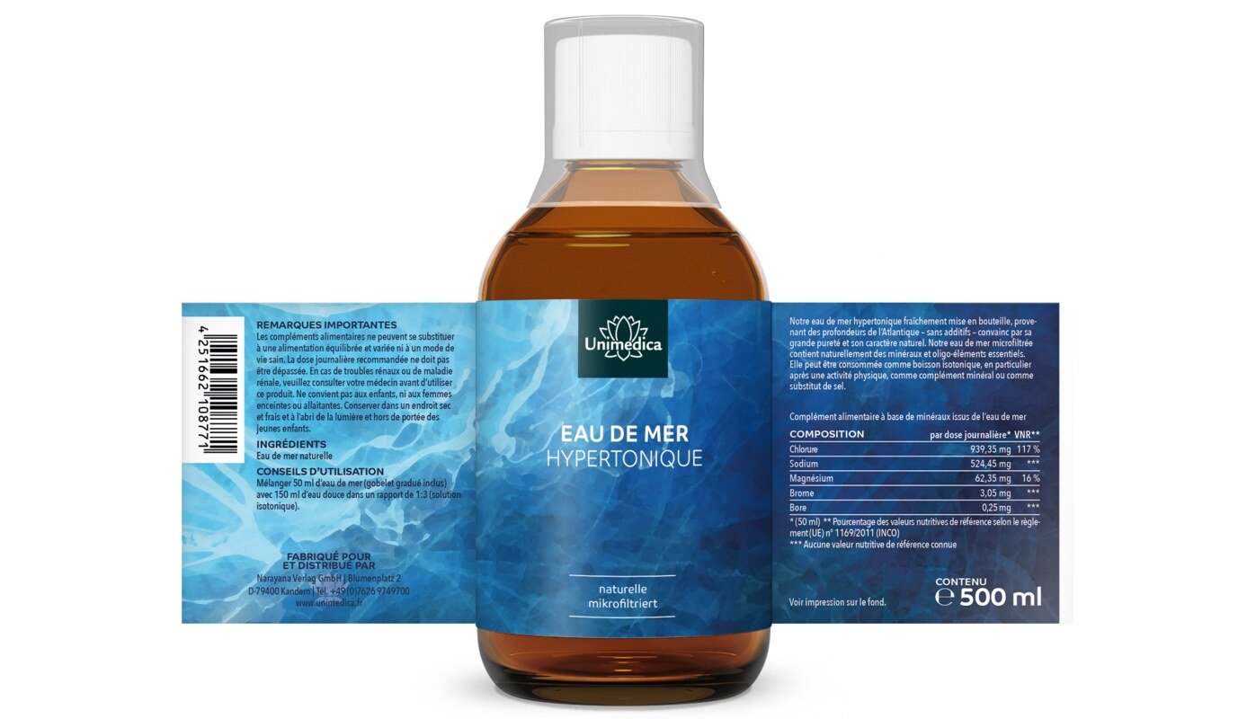 Eau de mer hypertonique - 500 ml - par Unimedica