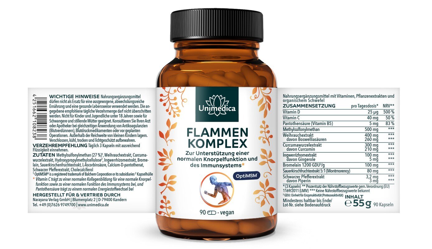 Flammen-Komplex - 90 Kapseln - von Unimedica