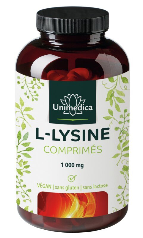 L-lysine - 1 000 mg par dose journalière - 360 comprimés - par Unimedica