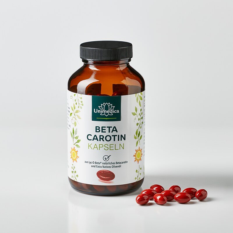 Lot de 2: Bêta-carotène - avec Lyc-O-Beta® - 25 000 UI - 2 x 180 gélules molles - par Unimedica