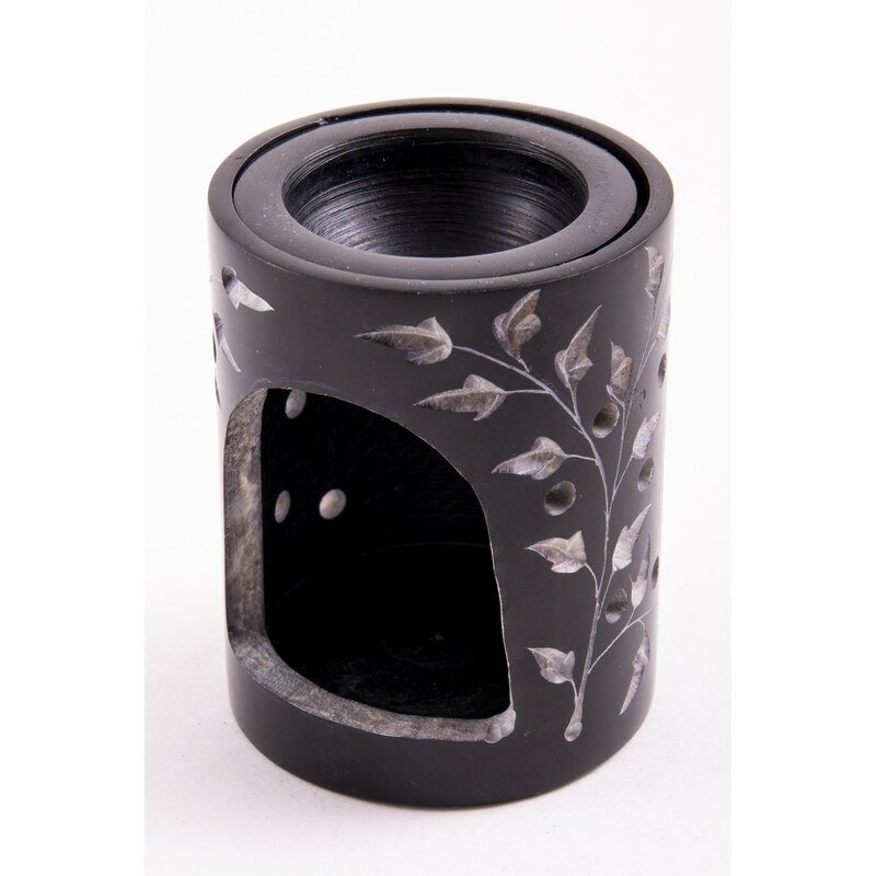 Aromalampe - Blume des Lebens schwarz/gold - Berk