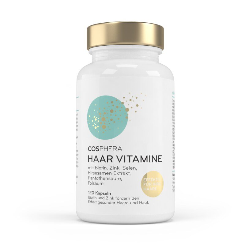 Vitamines pour les cheveux-  Cosphera  hautement dosé - 120 gélules véganes
