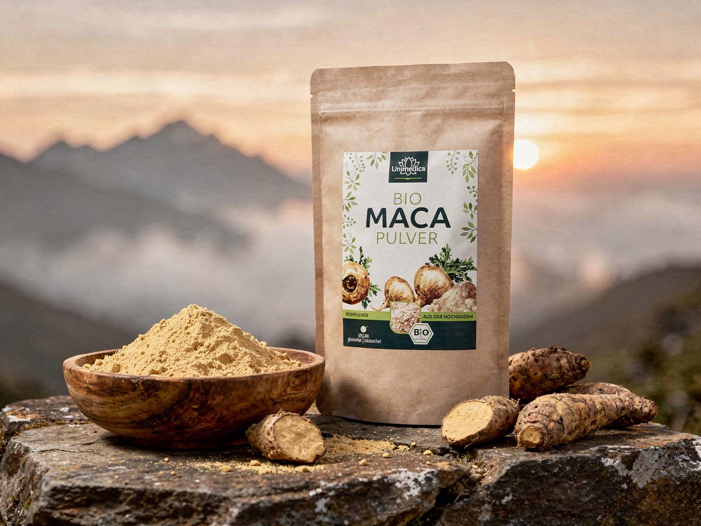 Poudre de maca biologique - poudre crue - 300 g - Unimedica