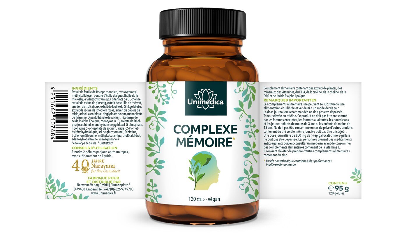 Complexe mémoire*  120 gélules  par Unimedica