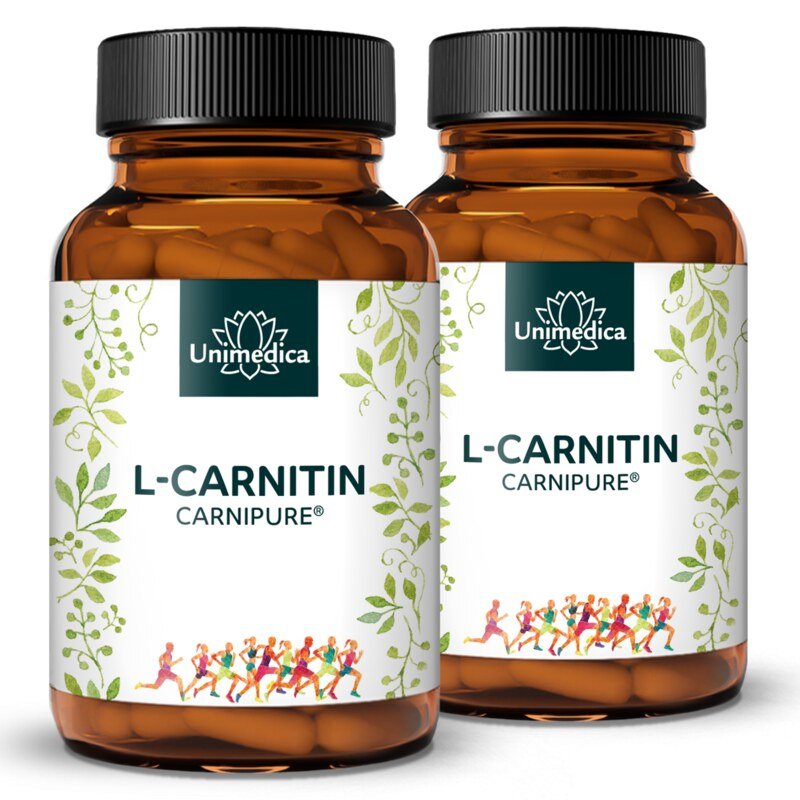 Lot de 2: L-carnitine (Carnipure®) - 2000 mg par dose journalière - 120 gélules  par Unimedica