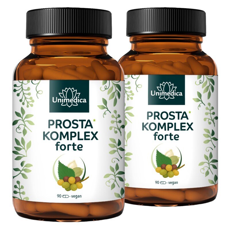 Lot de 2: Prosta Komplex forte - gélules pour la prostate à base d'extrait de graines de courge, extrait de palmier nain, racine d'ortie - 2 x 90 gélules - par Unimedica