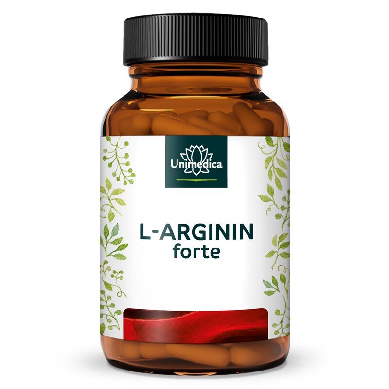 L-arginine forte  3 720 mg par dose journalière (6 gélules)  obtenue par fermentation naturelle  hautement dosée - végane - 365 gélules - par Unimedica