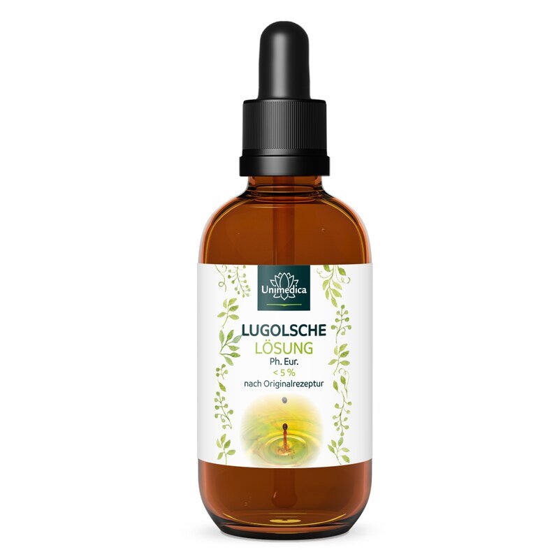 Solution de Lugol < 5 %, (solution d'iode) - originale (iode / iodine) - 100 ml - par Unimedica
