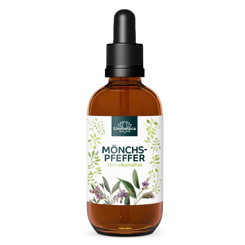 Gattilier - extrait liquide de plante - sans alcool - 15 mg par dose journalière (30 gouttes) - 100 ml - gouttes - par Unimedica