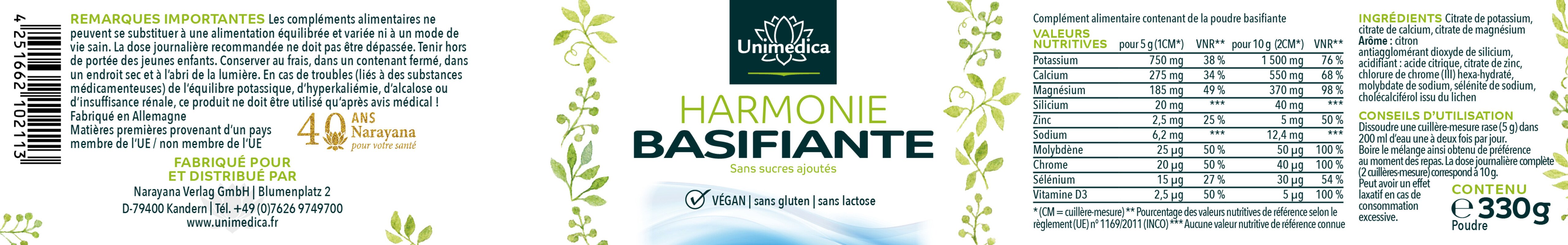 Lot de 2: Harmonie Basifiante - 2 x 330g - par Unimedica