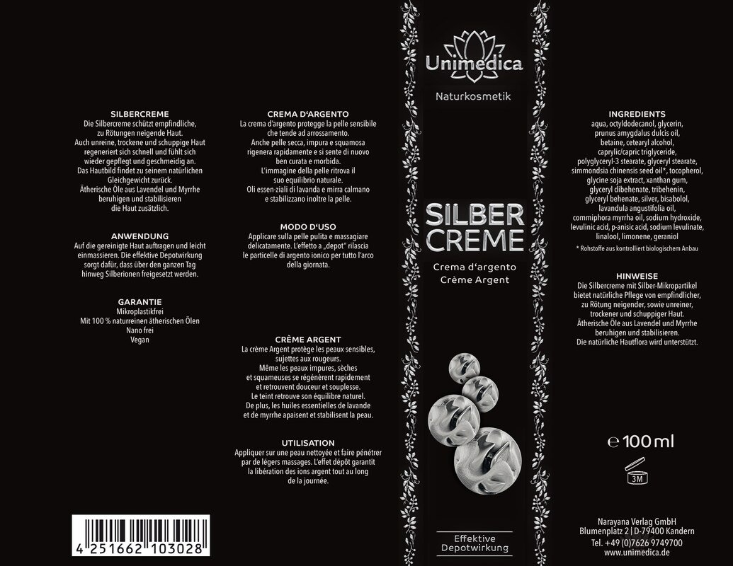 Crème Argent  100 ml - par Unimedica