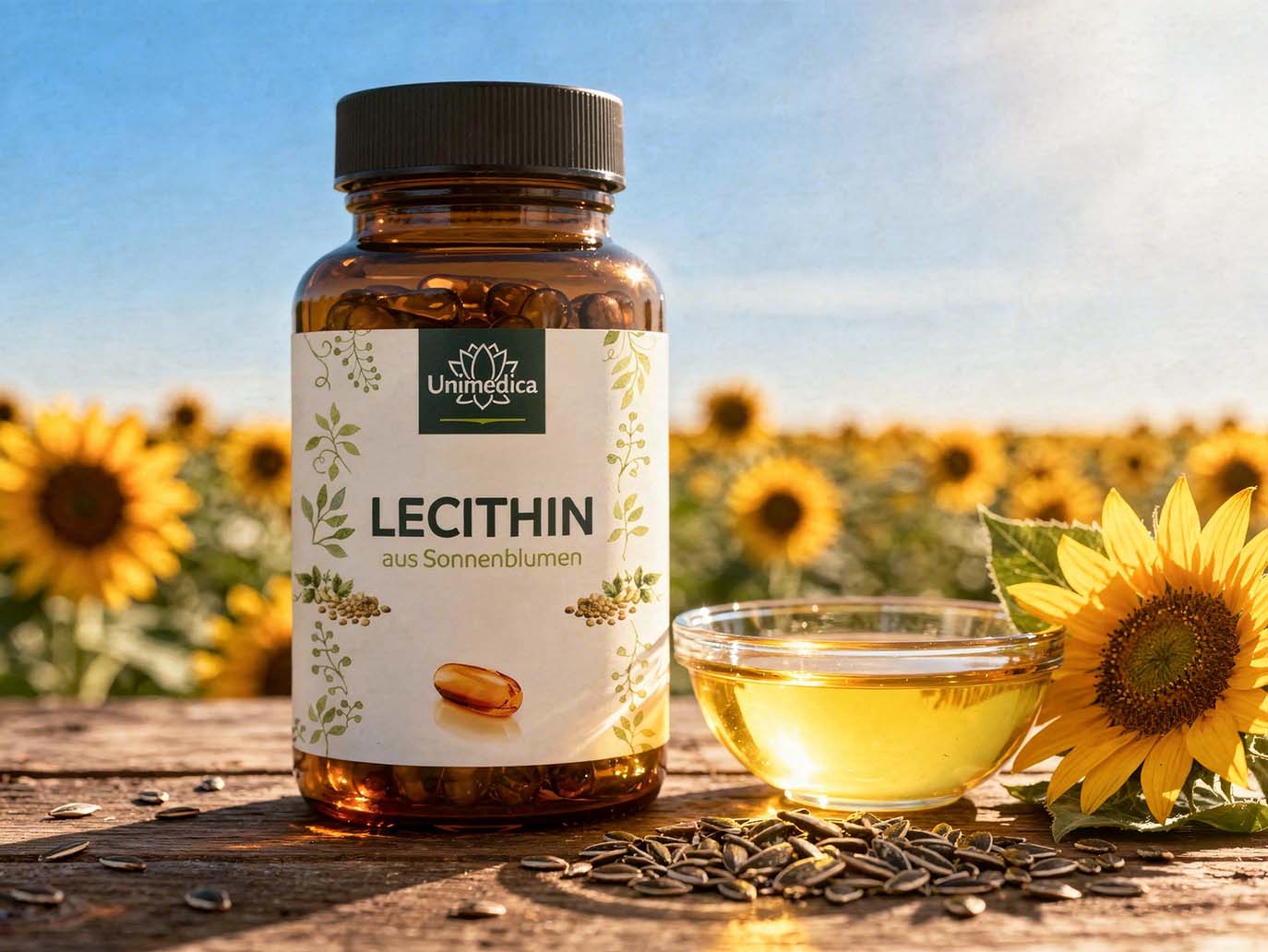 Lecithine  issue du tournesol  2 000 mg par dose journalière (2 gélules) - 200 gélules  par Unimedica
