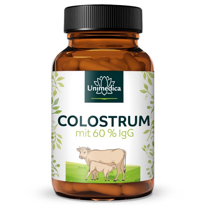Colostrum - avec 60 % d'IgG - 600 mg par dose journalière - 60 gélules - par Unimedica