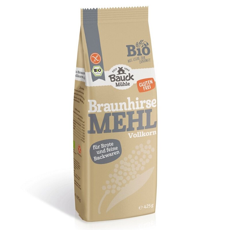 Farine complète de millet brun, sans gluten, Bauckhof - 425 g
