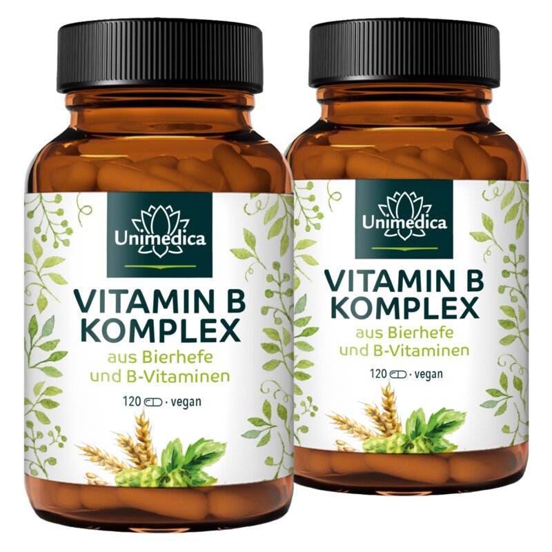 Lot de 2: Complexe naturel de vitamines B issu de la levure de bière - 2 x 120 gélules - par Unimedica