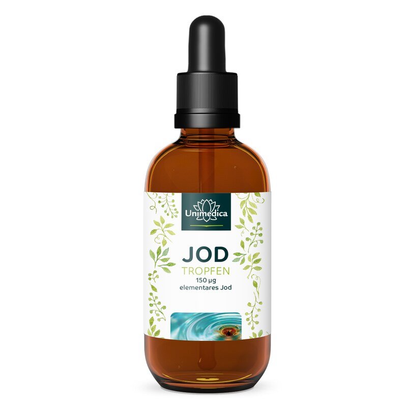 Gouttes d'iode - 150 µg par dose journalière - véganes - 50 ml - par Unimedica