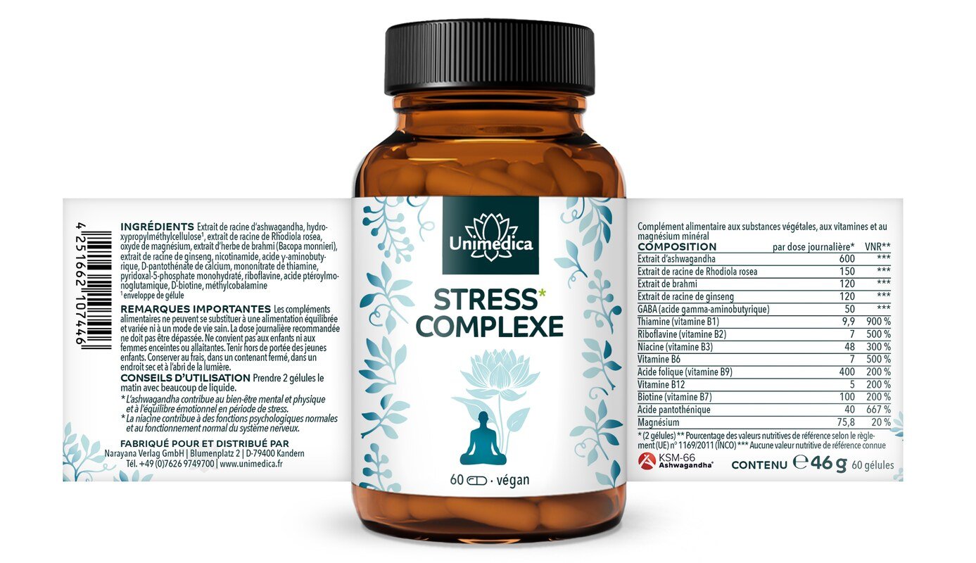 Lot de 2: Complexe anti-stress* - 2 x 60 gélules - de Unimedica