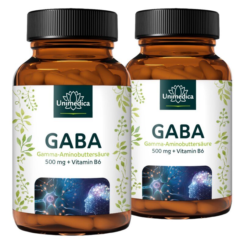 Lot de 2: GABA - 500 mg - 2 x 200 gélules - Unimedica