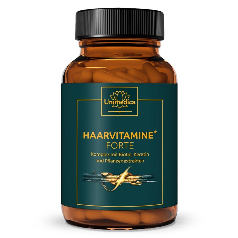 Vitamines pour les cheveux Forte - Complexe avec biotine, vitamines et kératine - 180 gélules - par Unimedica