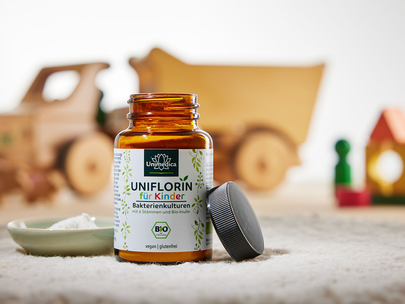 Uniflorin pour enfants  Cultures bactériennes avec 6 souches et de l'inuline BIO - 48 g de poudre - par Unimedica