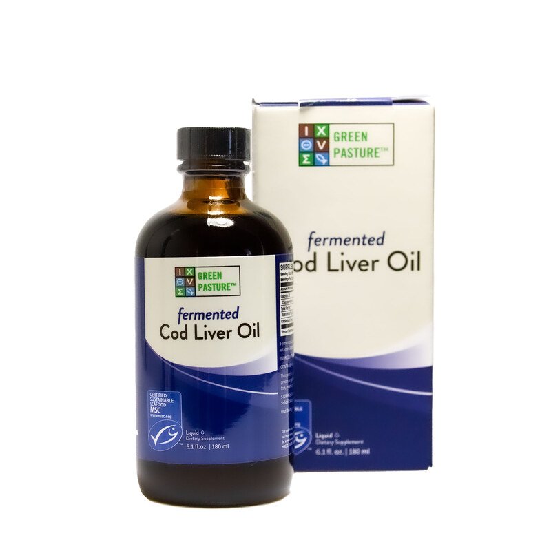 Huile de foie de morue fermentée -"Green Pasture's Blue Ice Royal" liquide et neutre - 176 ml