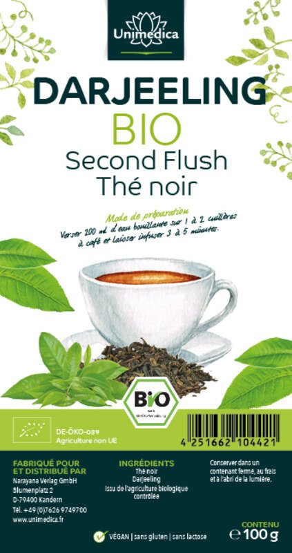 Darjeeling BIO second flush - 2 x 100 g - par Unimedica