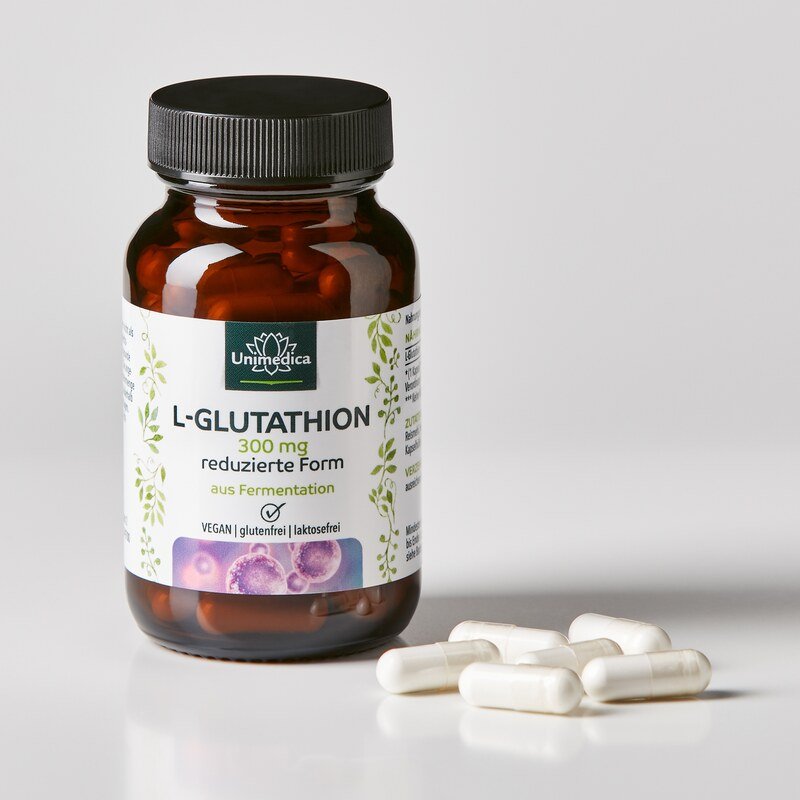 L-glutathion réduit - 300 mg, dose élevée, de fermentation naturelle, 60 gélules - d'Unimedica
