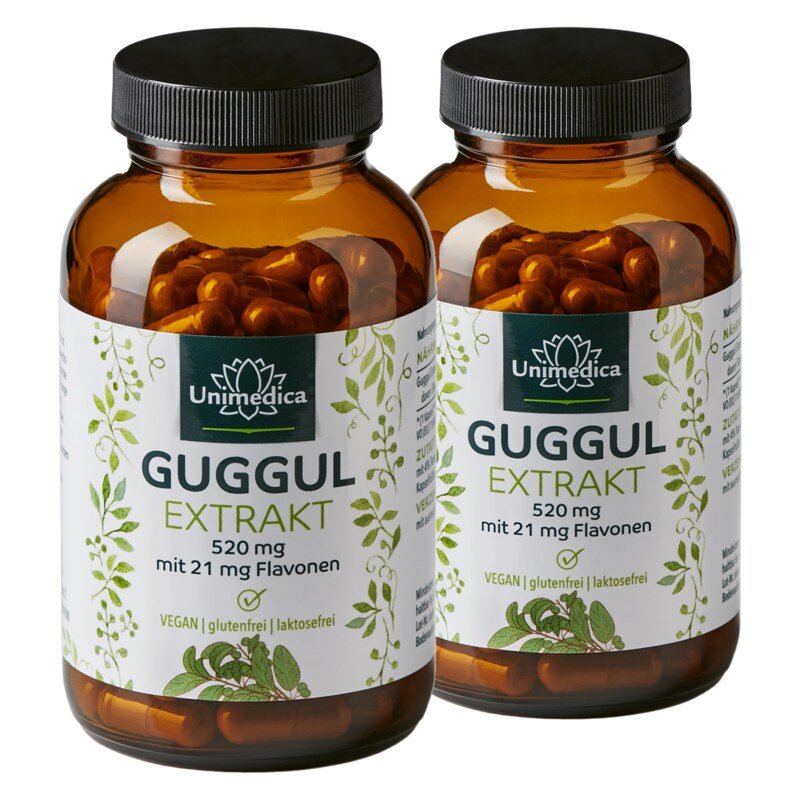 Lot de 2: Extrait de guggul - 520 mg - avec 4 % de flavones - 2 x 120 gélules - par Unimedica