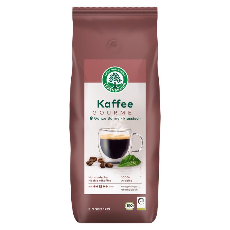 Gourmet Kaffee klassisch - ganze Bohne Bio - Lebensbaum - 1 kg