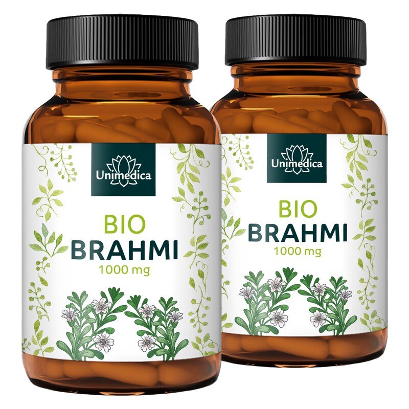 Lot de 2: Brahmi bio - 500 mg - 2 x 150 gélules - par Unimedica