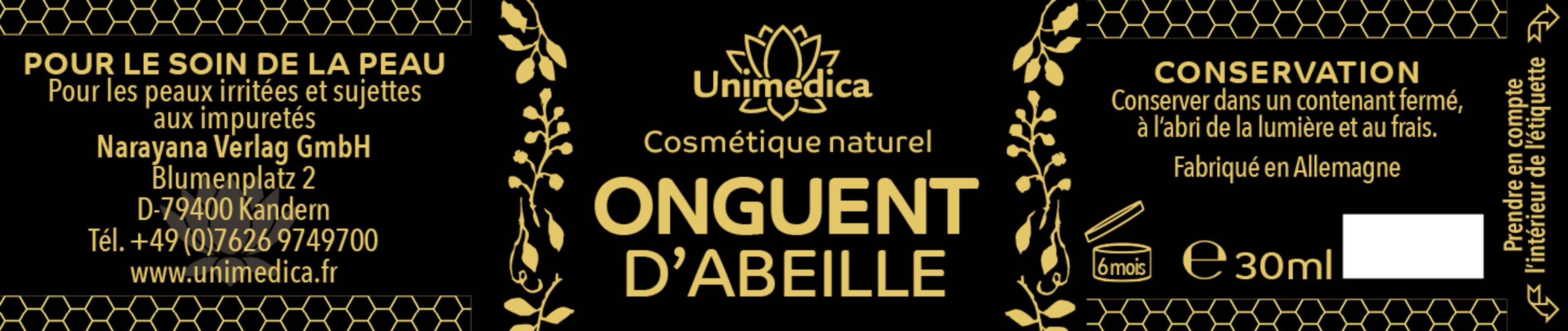 Onguent d'abeille - 30 ml  à la cire d'abeille et la propolis - par Unimedica