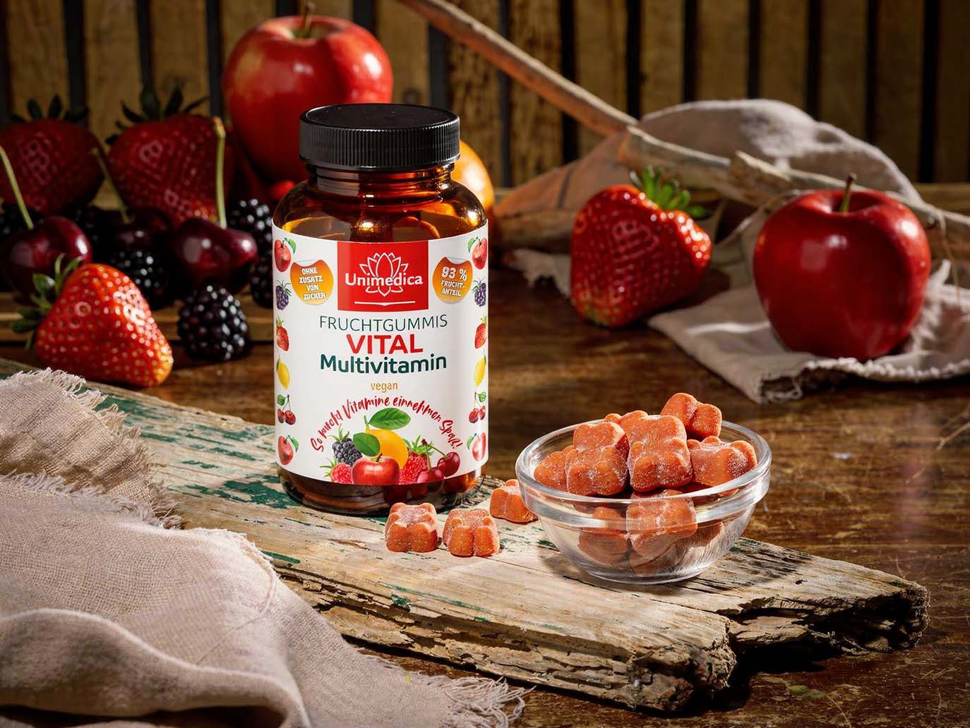 Vital - Multivitamines - gommes aux fruits - végan - 60 gommes - de Unimedica