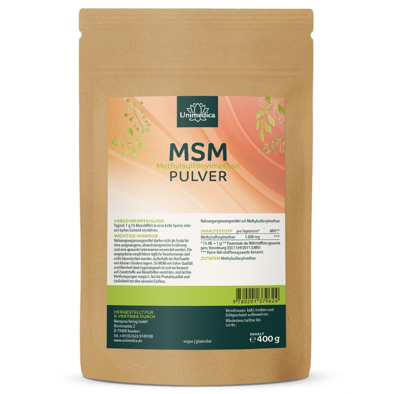 MSM en poudre - 400 g - d'un degré de pureté supérieur à 99% - Unimedica