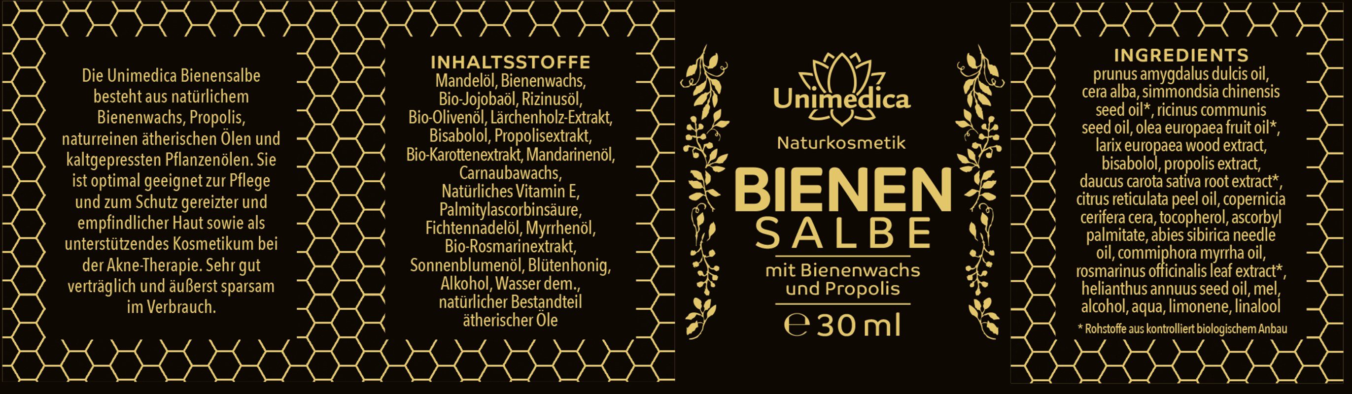 Sparset: Propolis 40 % Tinktur - 50 ml & Bienensalbe - mit Bienenwachs und Propolis - 30 ml - von Unimedica