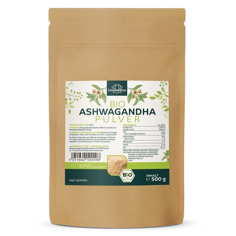 Ashwagandha BIO en poudre - 500 g - par Unimedica