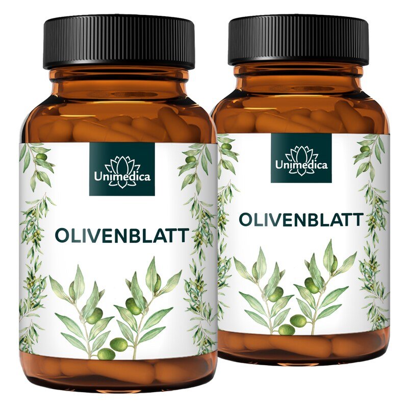 Lot de 2: L'extrait de feuille d'olivier - 650 mg par dose journalière (1 gélule) -  2 x 180 gélules - par Unimedica