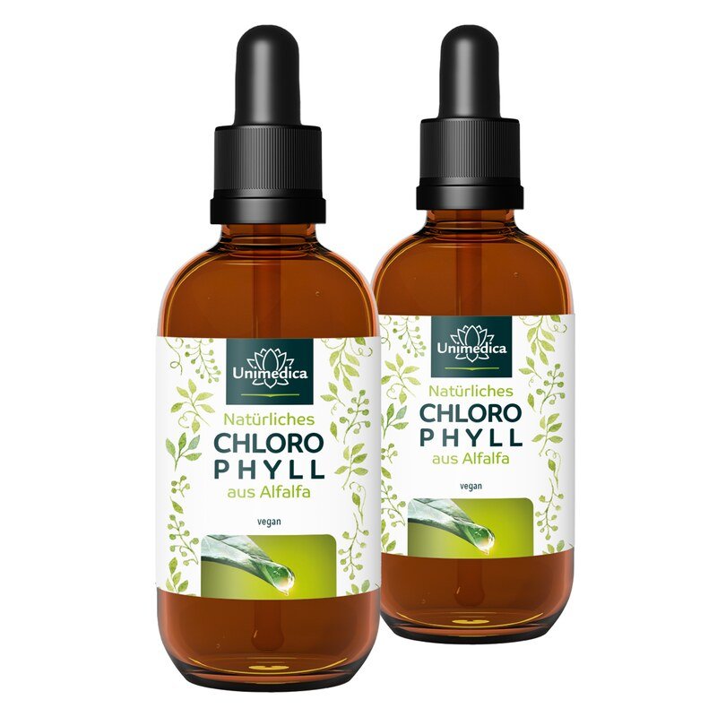 Lot de 2: Gouttes de chlorophylle issue de l'alfalfa - 2 x 50 ml - Unimedica