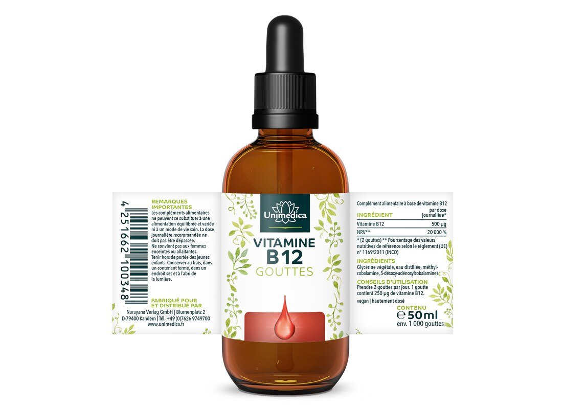 Vitamine B12 en gouttes - 50 ml - Unimedica