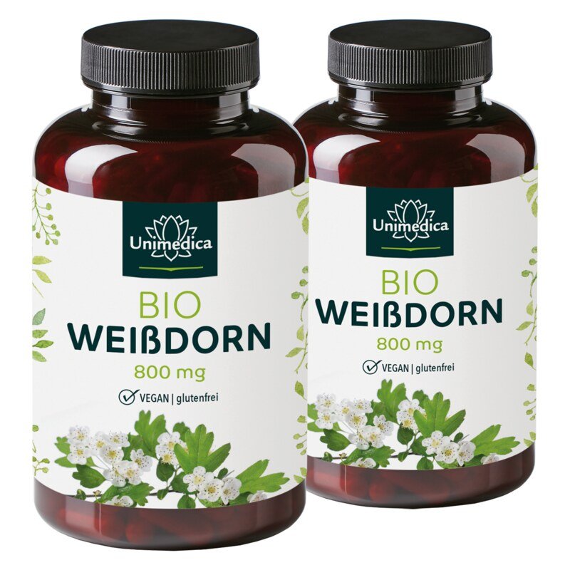 Lot de 2: Aubépine BIO - 800 mg - 2 x 200 gélules - par Unimedica