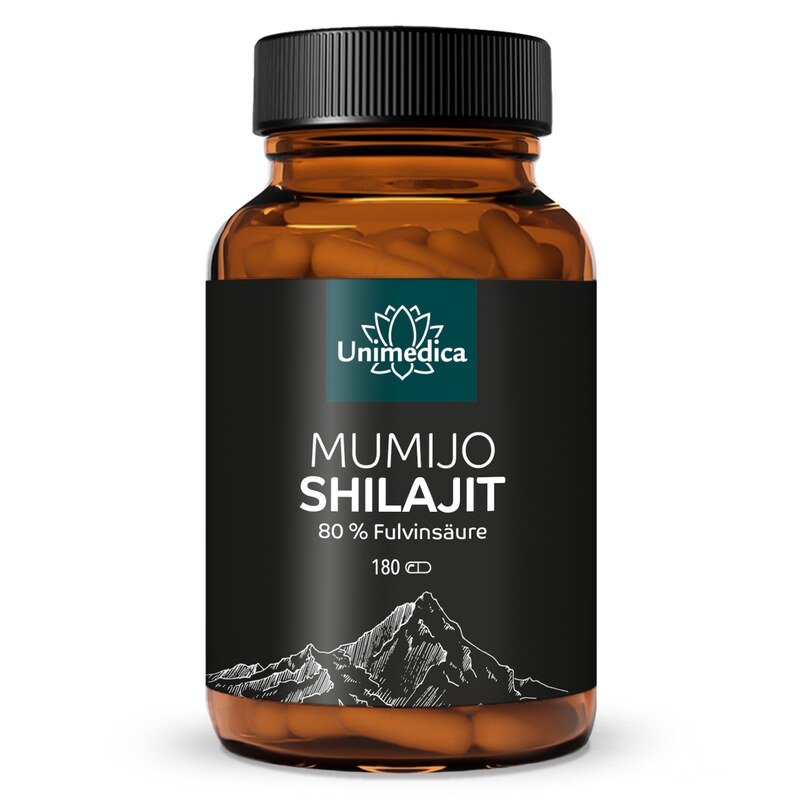 Mumijo Shilajit mit 80% Fulvinsäure - 180 Kapseln - von Unimedica