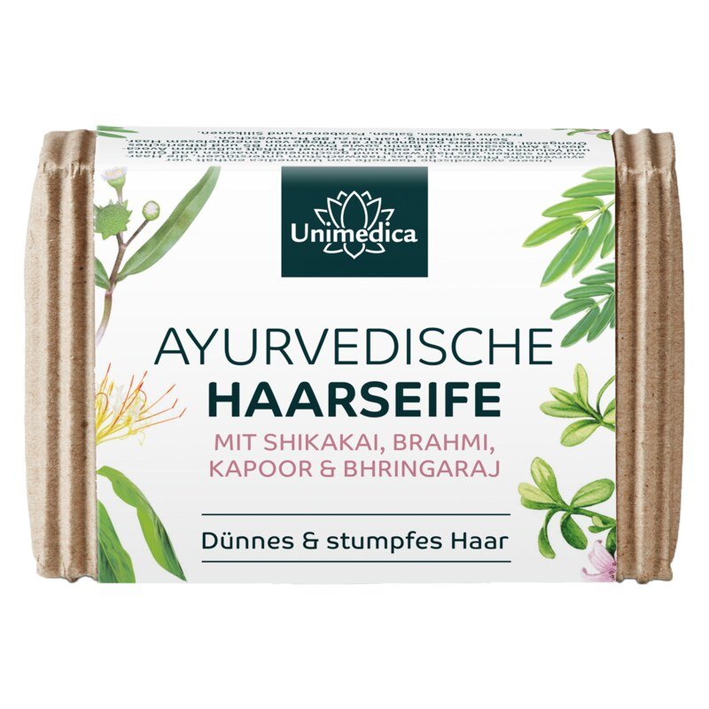 Lot de 4: Savons capillaires - ayurvédique, à l'huile de ricin, à l'huile de coco, vert - 4 x 100 g - par Unimedica
