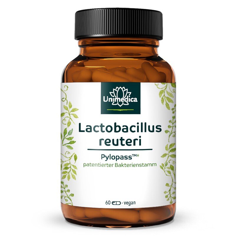 Pylopass™  Lactobacillus reuteri  200 mg par dose journalière  60 gélules  par Unimedica