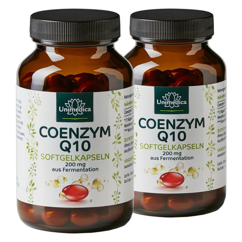 Lot de 2: Coenzyme Q10 - 200 mg - 240 capsules molles - Unimedica